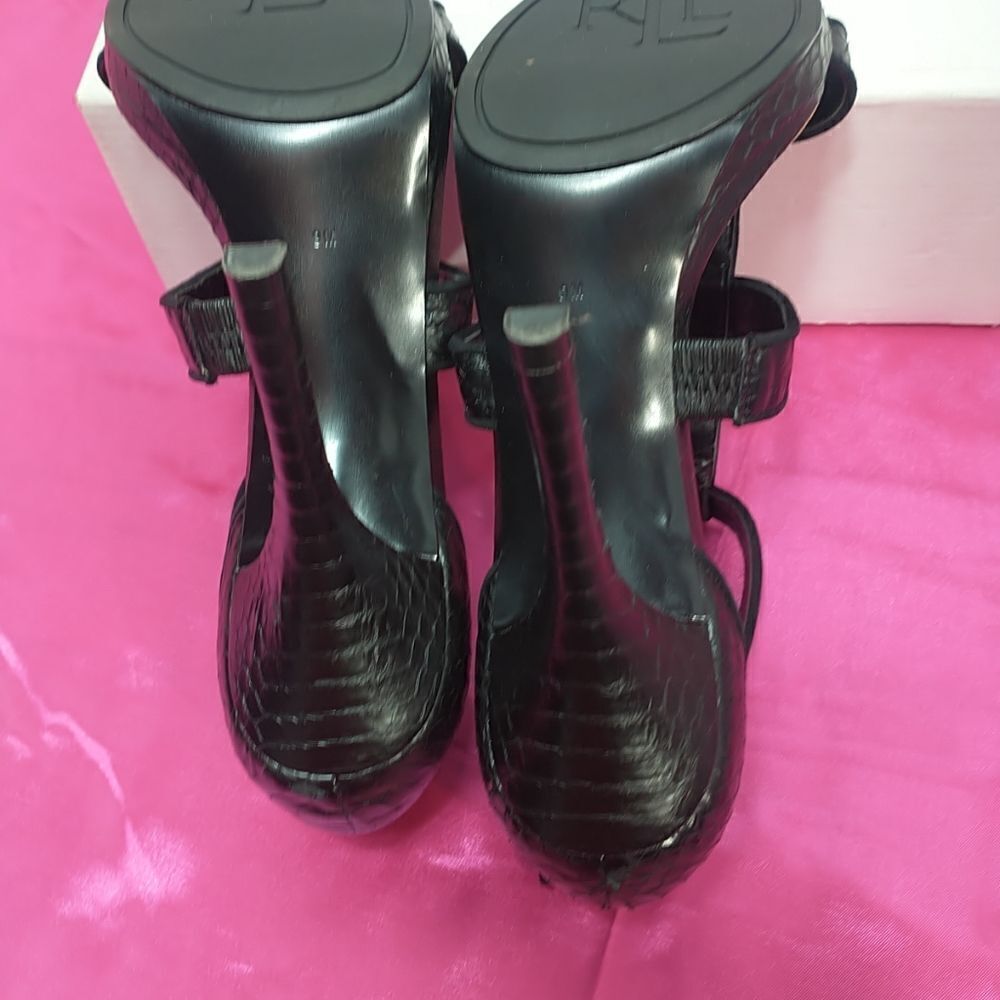 Lauren Ralph Lauren Women's SZ 9M Black Strappy Heels . Condition is Pre-owned. - Picture 6 of 9